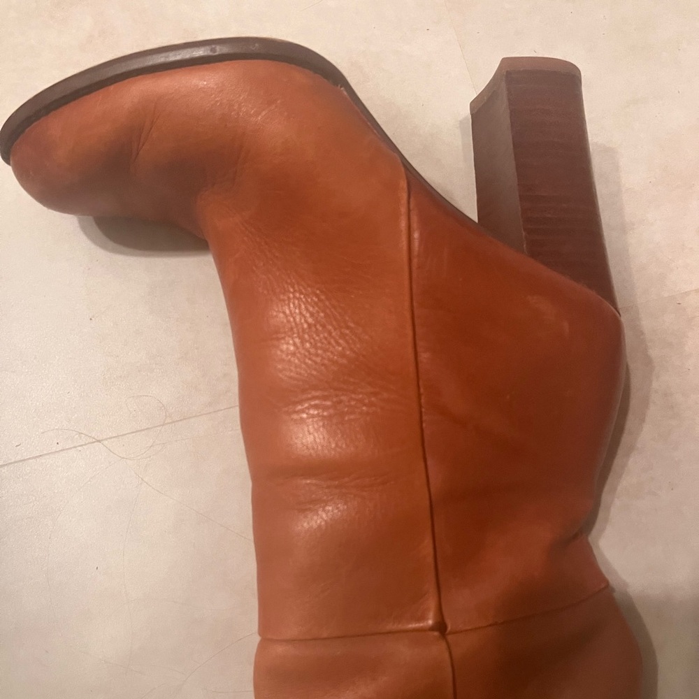 Sam Edelman Rylan Burnt Cooper Brown Leather Knee-High Boots - Picture 7 of 11